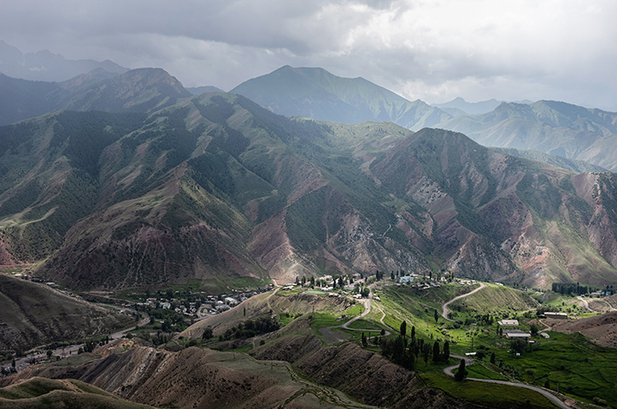A view of Min Kush in the centre of the Kyrgyz Republic