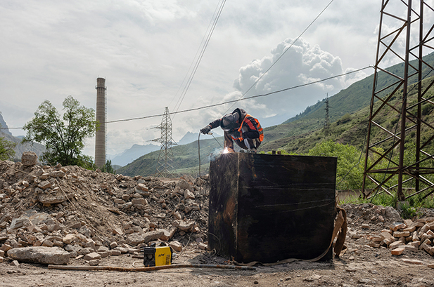 Worker at the site