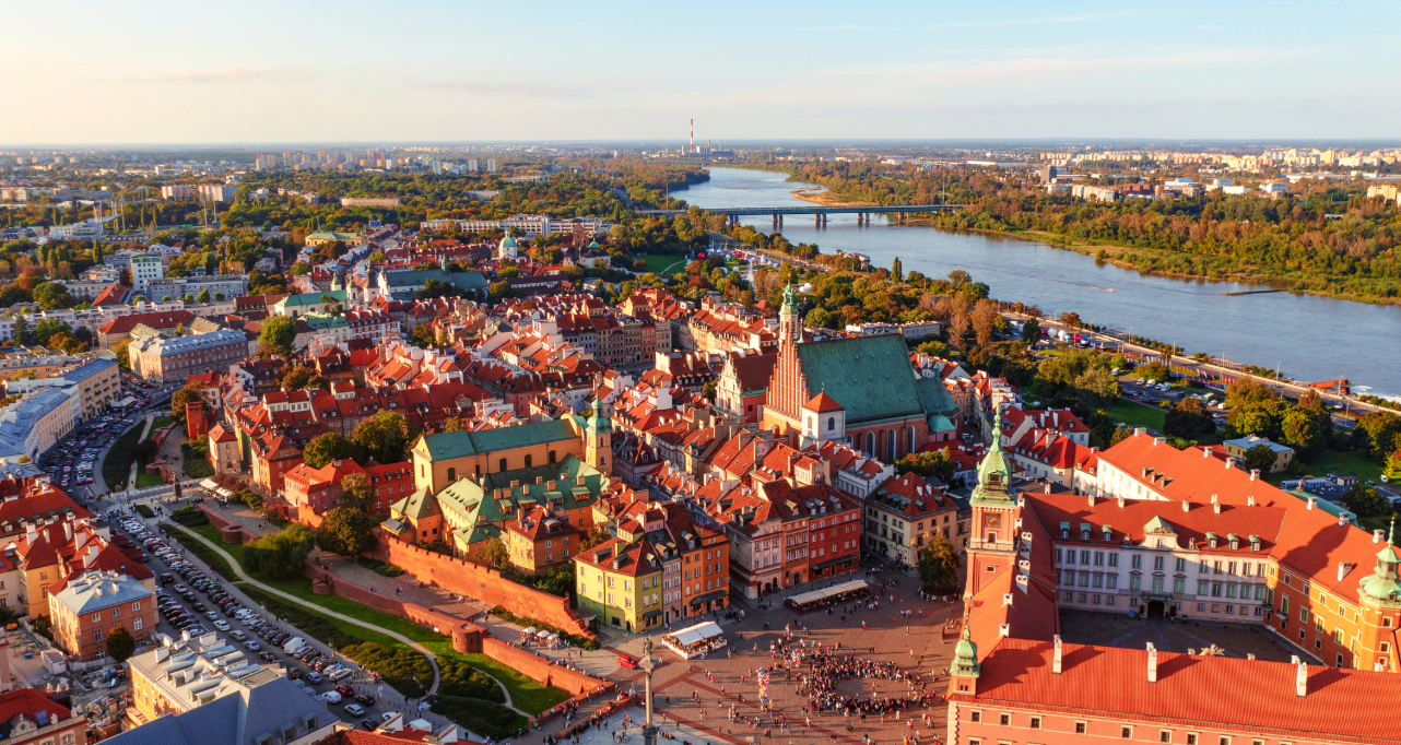 Panoramic view of Warsaw, Poland