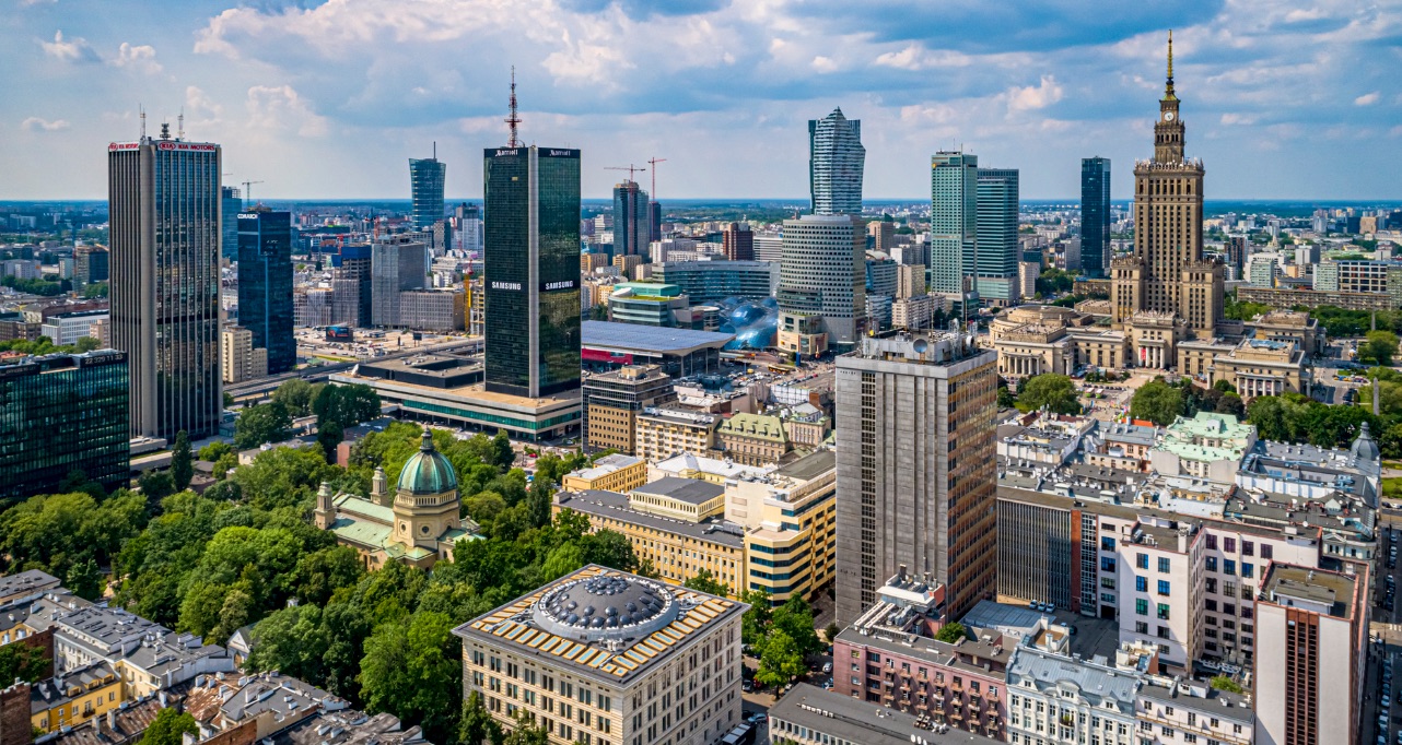 Photo of Warsaw from the air