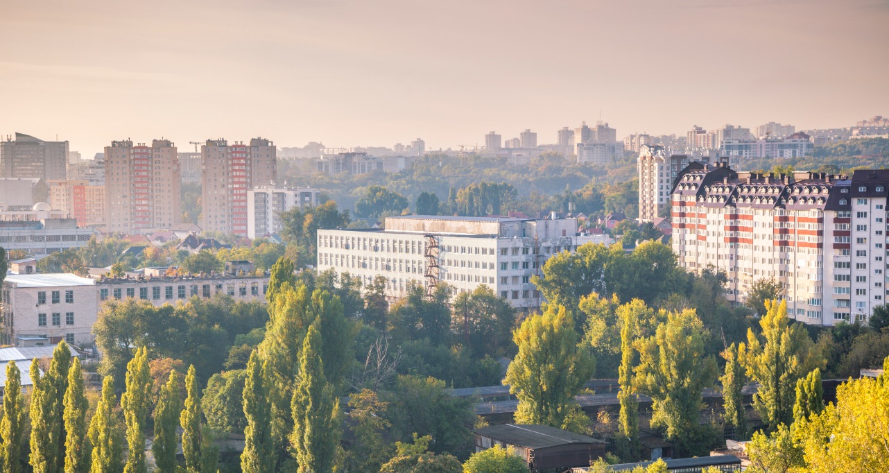 Aerial panorama of Chisinau