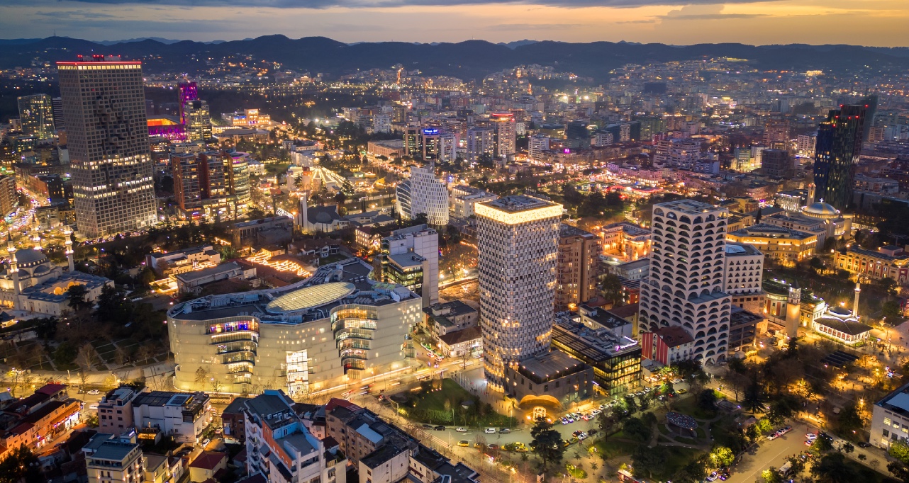 Panoramic view of Tirana, Albania