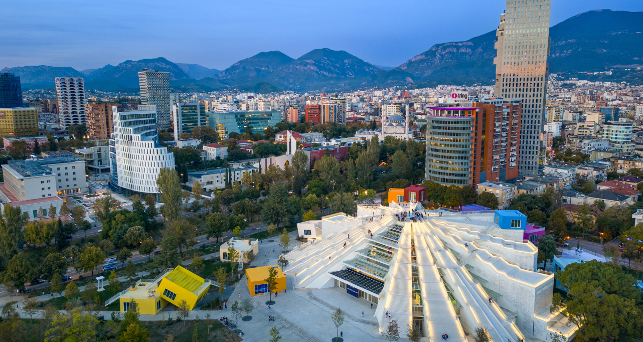 Aerial view of Tirana, Albania