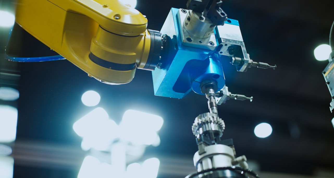 Automatic industrial robotic robot working