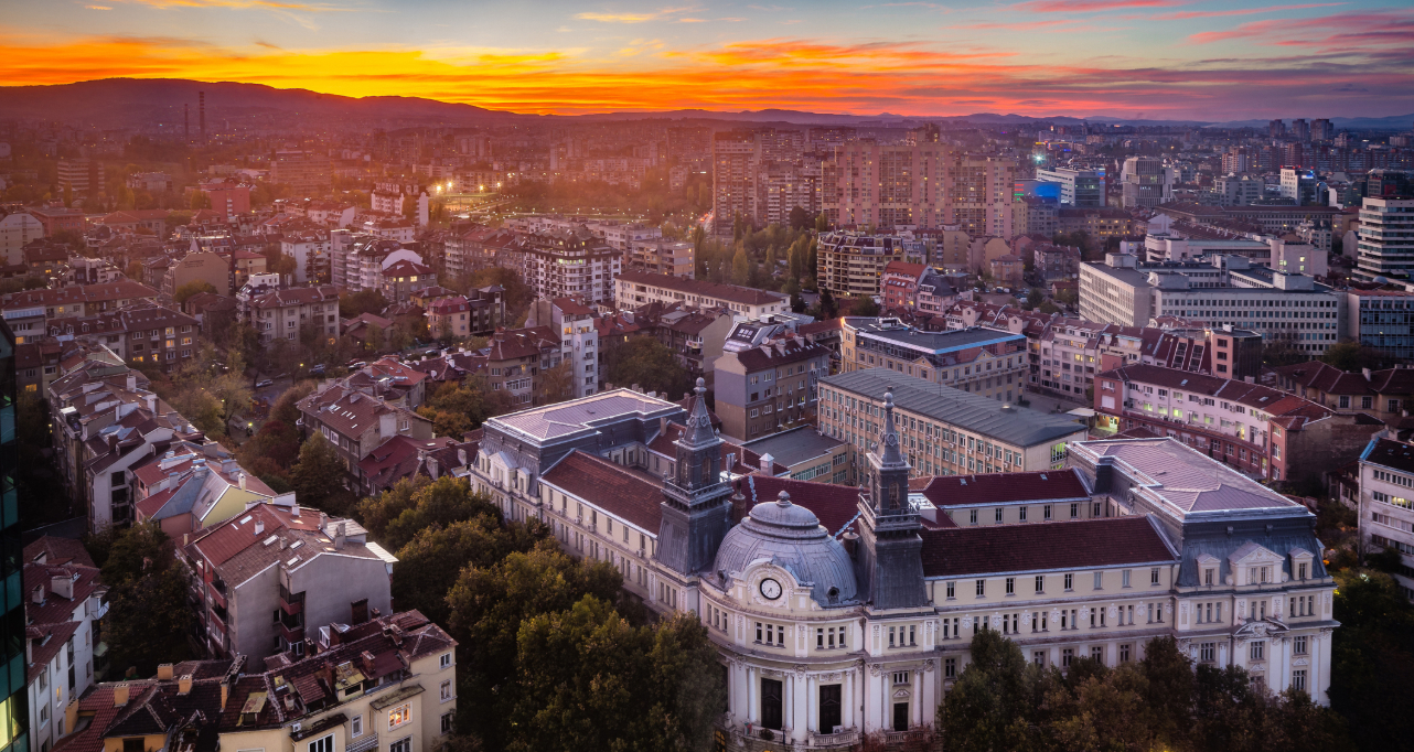 Aerial view of Sofia, Bulgaria