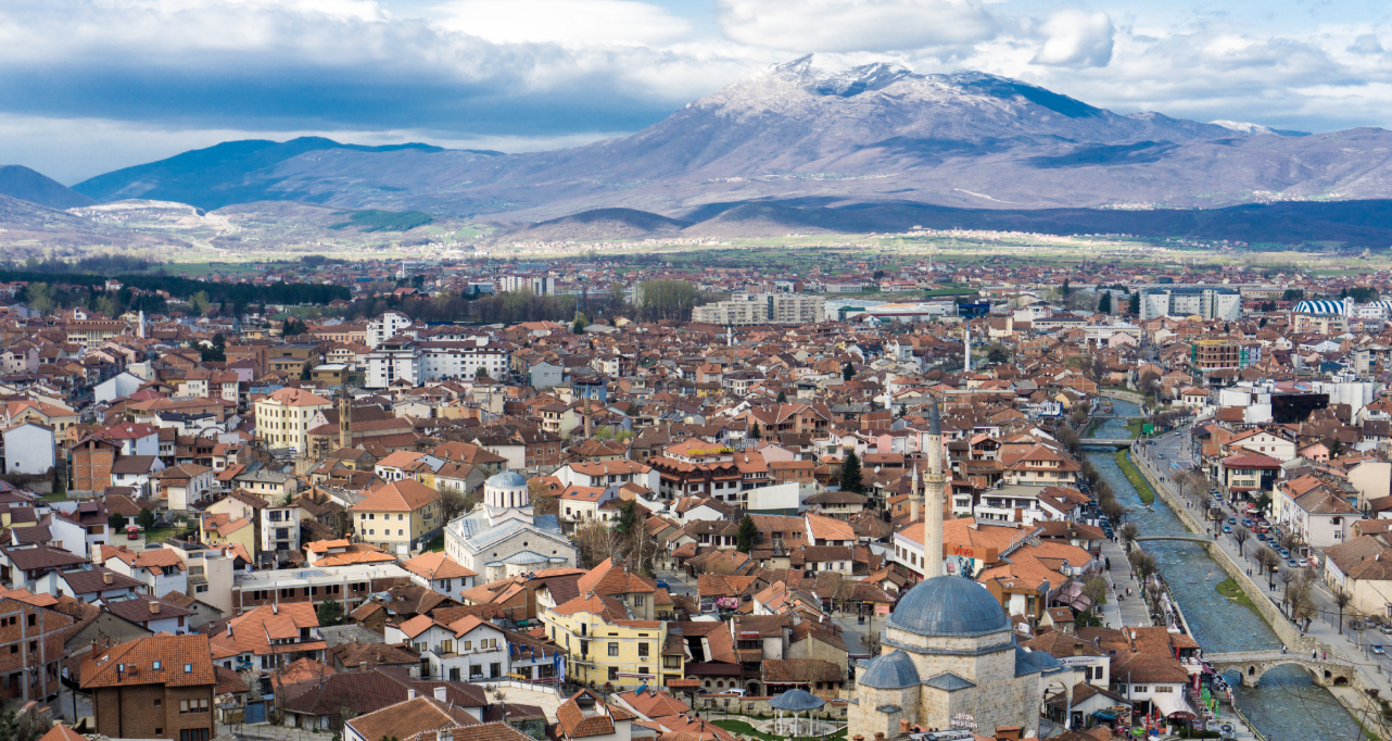 Aerial view of Prizren, Kosovo