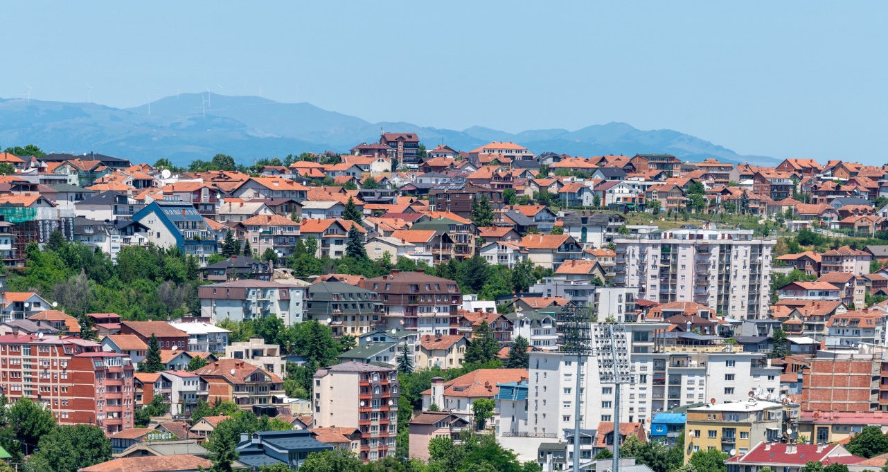 View on cityscape of Pristina, Kosovo