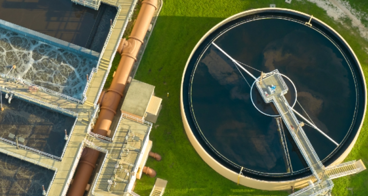 Wastewater plant from above