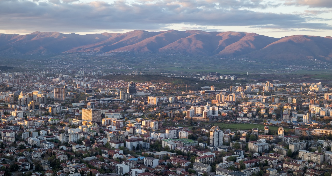 Aerial view of Skopje city