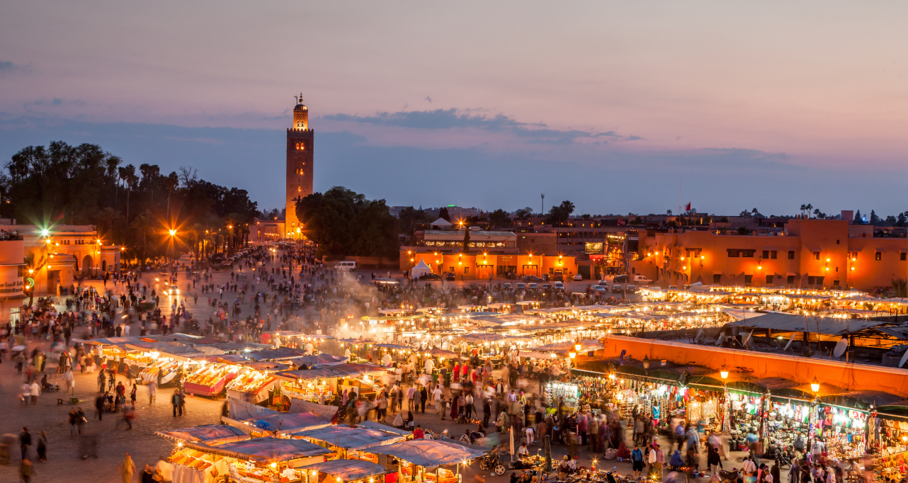 Panoramic view of Marrakech, Morocco