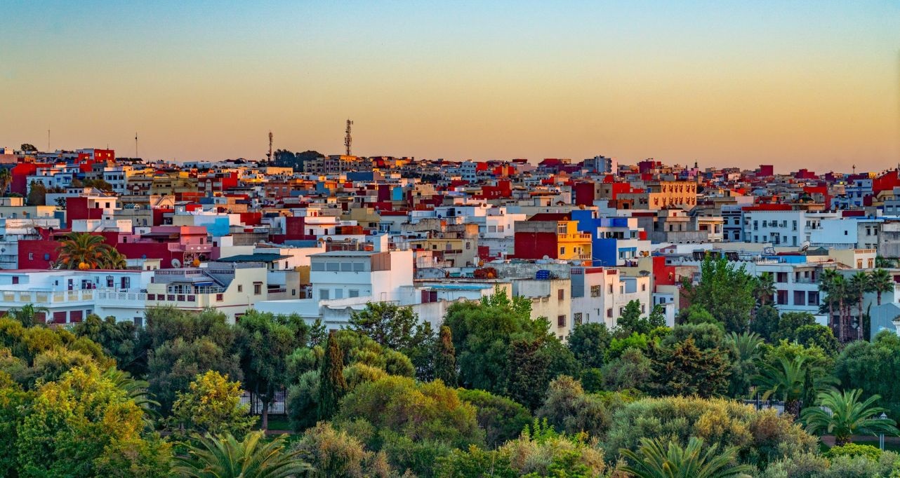 Morocco vibrant buildings view