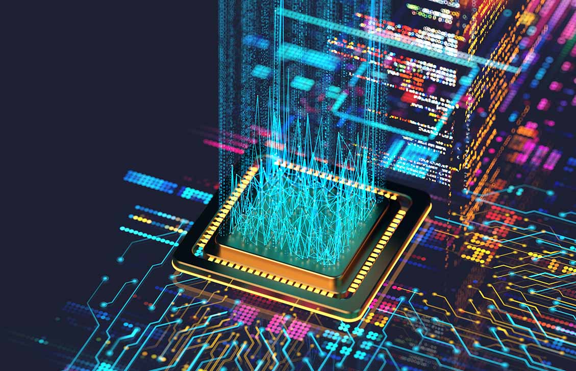 abstract image of circuit board and lights