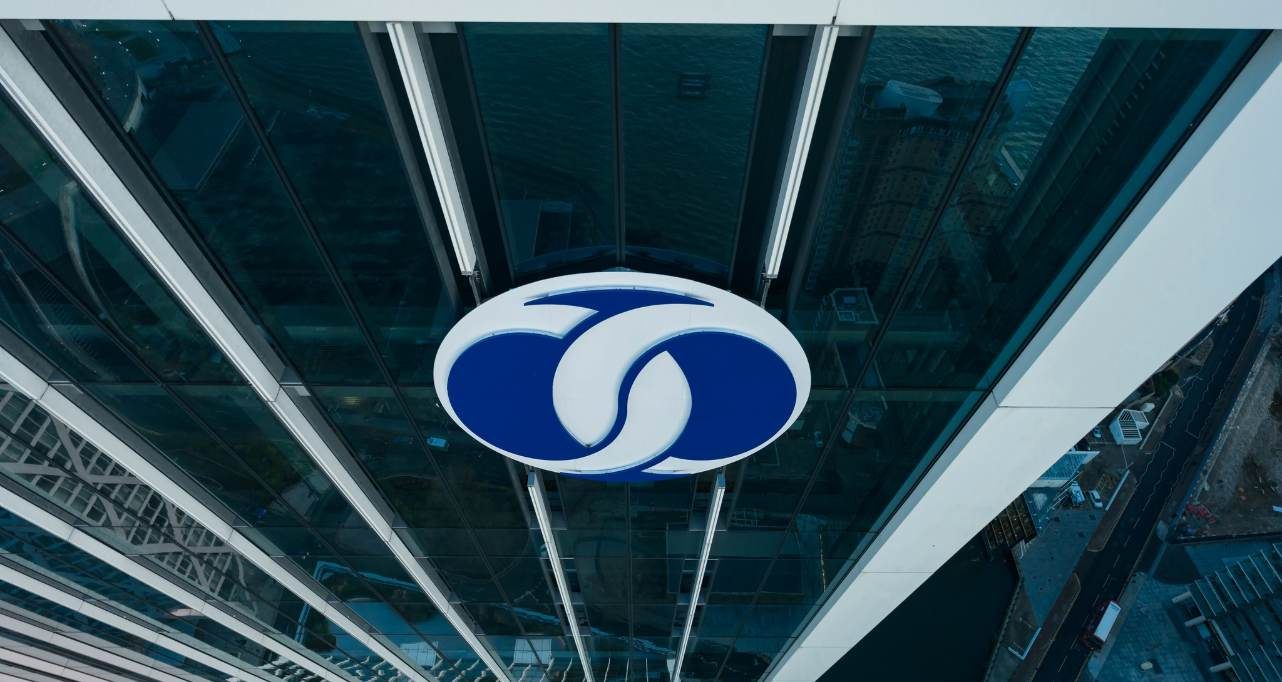 Drone view of EBRD logo